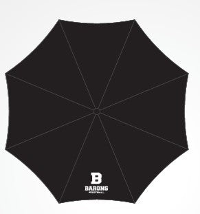 Parapluie Noir & Bleu avec logo blanc des Barons