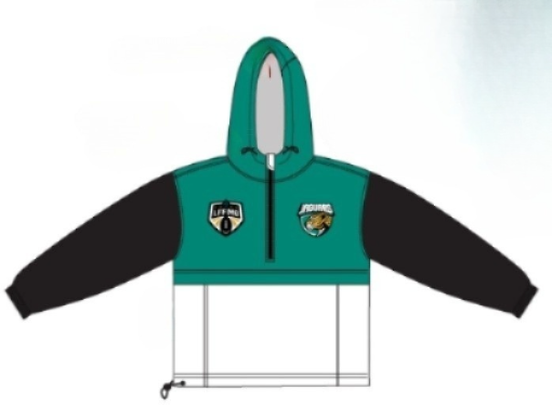 Manteau 1/4 de zip de pluie unisexe Jaguars personalisable