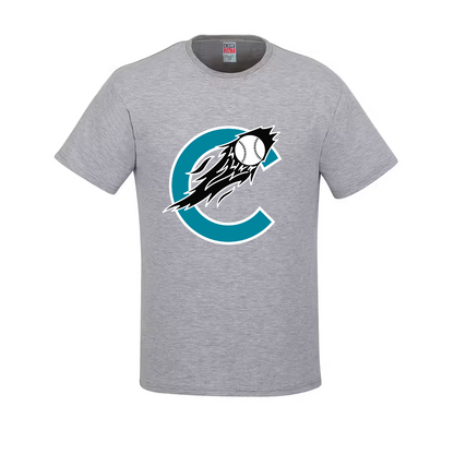 T-shirt gris officiel Comètes 2026 - deux choix de logos!