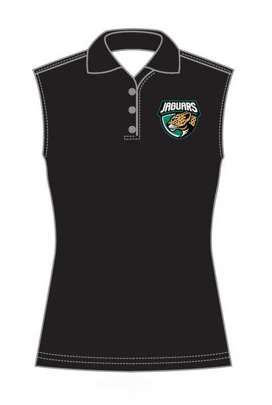 Polo sans manches NOIR pour FEMMES polyester